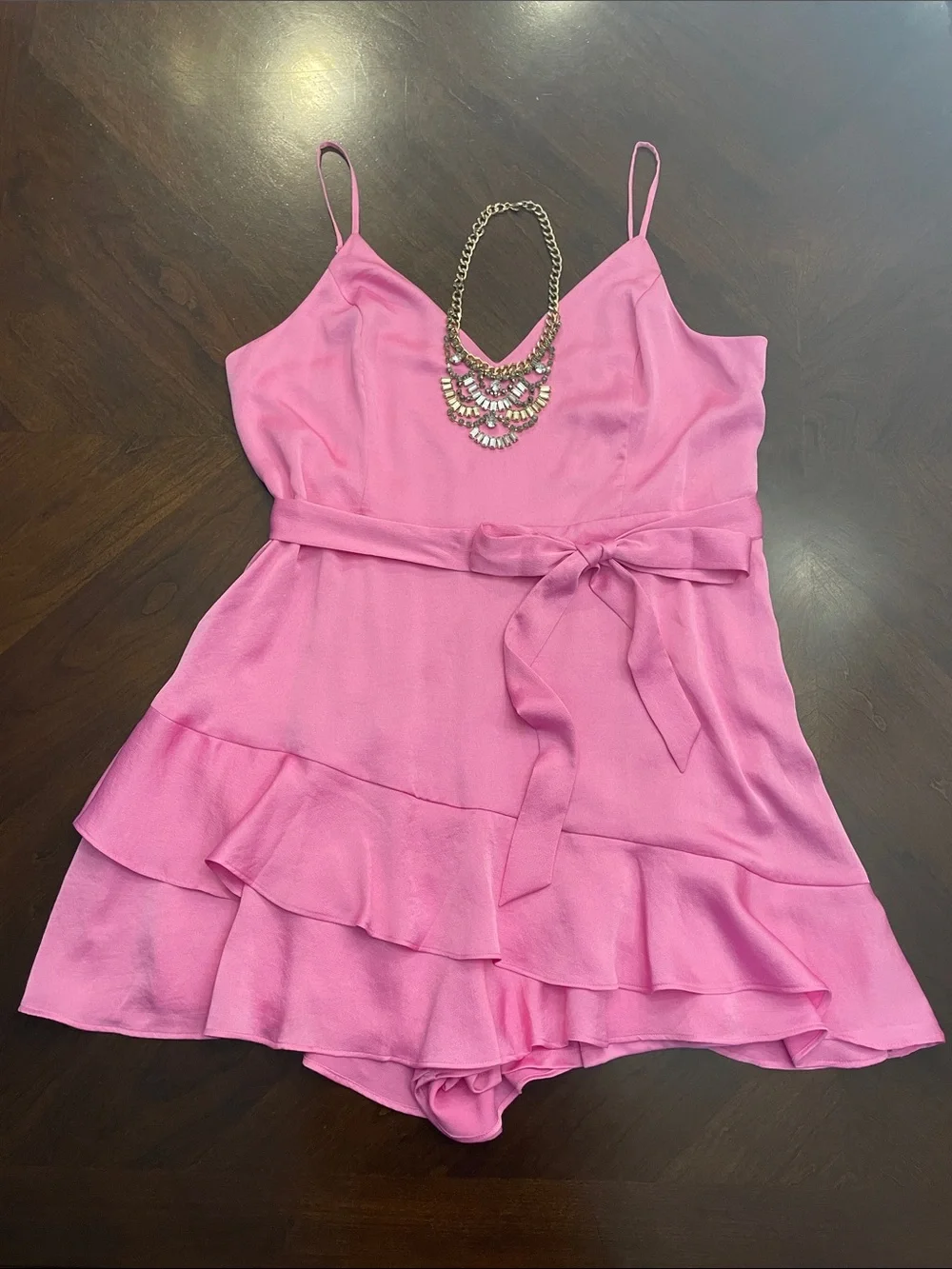 Express Pink Ruffle Romper - Picture 1 of 16